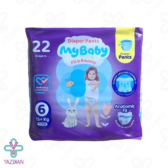  پوشک بچه مای بیبی شورتی سایز 6 بسته 22 عددی