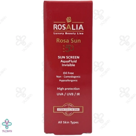 کرم ضد آفتاب SPF 50 رزالیا مناسب انواع پوست - بی رنگ	