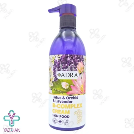 کرم مرطوب کننده پمپی ب کمپلکس آدرا حاوی لوتوس و اسطوخودوس - 350 میلی لیتر