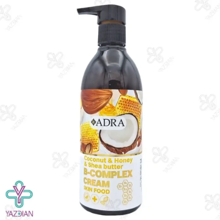 کرم مرطوب کننده پمپی ب کمپلکس آدرا حاوی نارگیل عسل و شی باتر - 350 میلی لیتر
