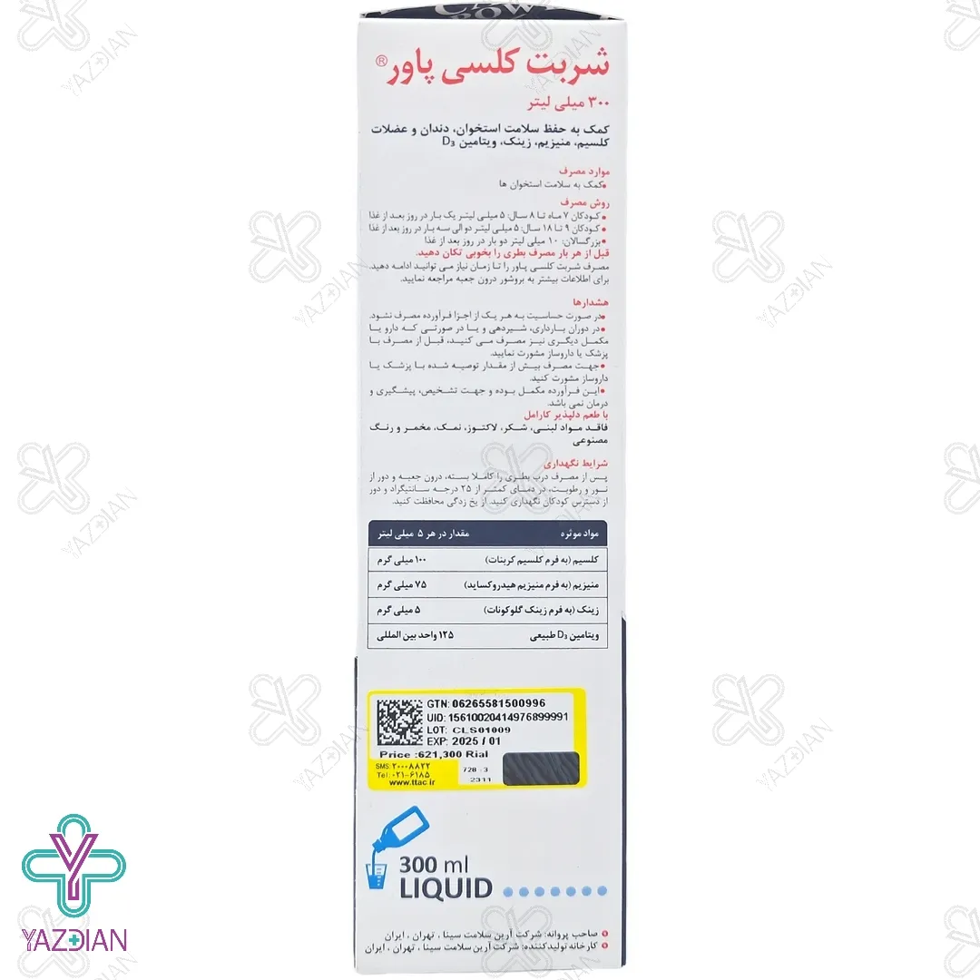 شربت کلسی پاور کلسیم منیزیم زینک هولیستیکا - 300 میلی لیتر