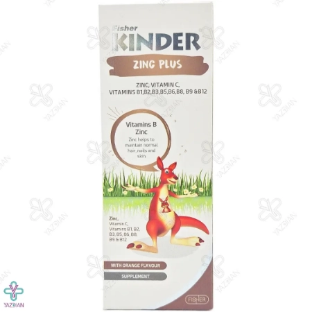شربت زینک پلاس فیشر کیندر - 200 میلی لیتر 
