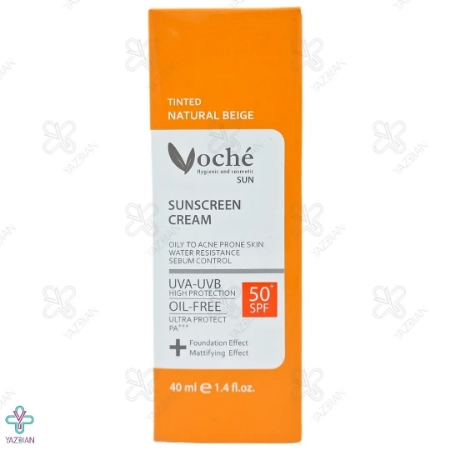 کرم ضد آفتاب SPF50 پوست چرب وچه - بژ طبیعی