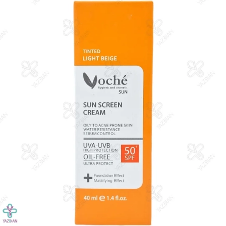 کرم ضد آفتاب SPF50 فاقد چربی پوست چرب وچه - بژ روشن