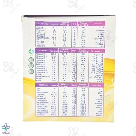 پودر فست میل پدیاتریکس کودکان وانیل اسمارت نوتریشن - 8 ساشه 45 گرمی