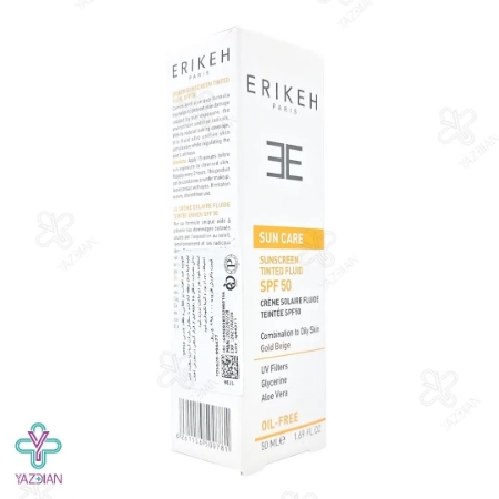 فلوئید ضد آفتاب SPF50 فاقد چربی اریکه - بژ طلایی