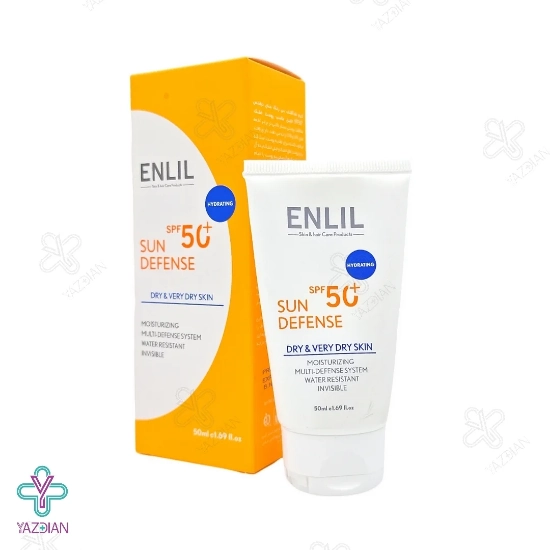 کرم ضد آفتاب SPF50 سان دیفنس انلیل مناسب پوست خشک - بی رنگ