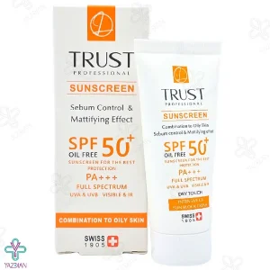 کرم ضد آفتاب SPF 50 تراست پوست چرب و مختلط - بی رنگ