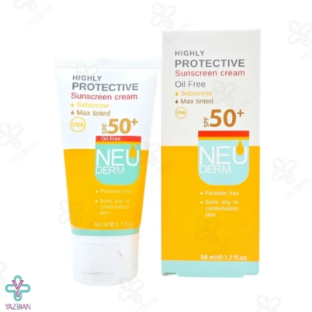 کرم ضد آفتاب SPF50 فاقد چربی نئودرم - بژ تیره	