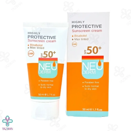 کرم ضد آفتاب SPF 50 پوست خشک نئودرم - بژ تیره	