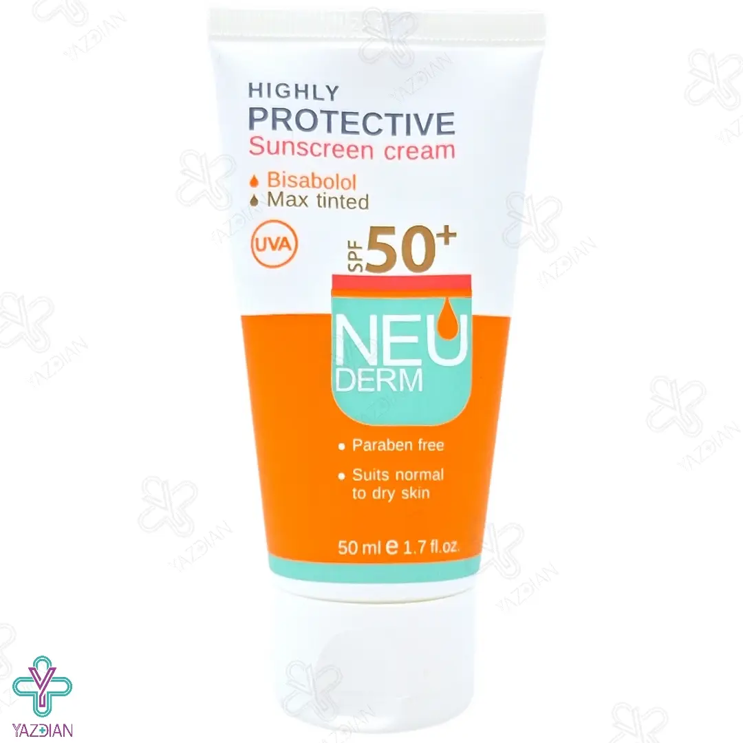کرم ضد آفتاب SPF 50 پوست خشک نئودرم - بژ تیره	