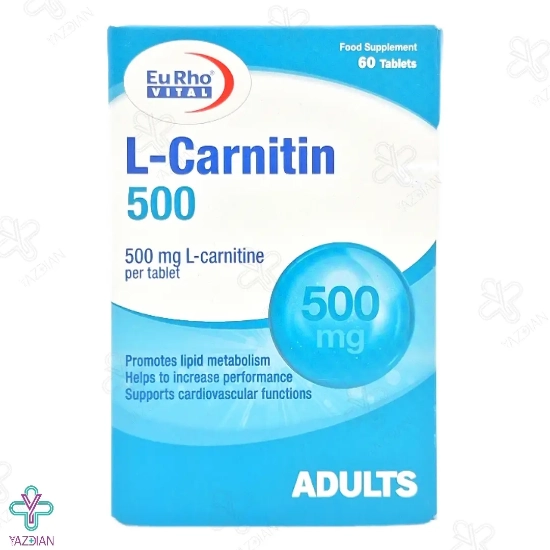 قرص ال کارنیتین 500 میلی گرم یوروویتال - 60 عددی