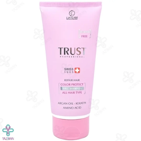 شامپو بدون سولفات تثبیت کننده رنگ و ترمیم کننده مناسب انواع مو تراست - 200 میلی لیتر	