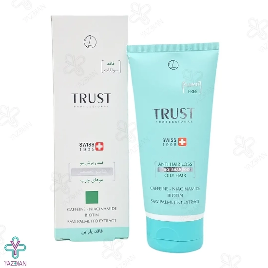 شامپو تخصصی فاقد سولفات ضد ریزش موهای چرب تراست - 200 میلی لیتر	