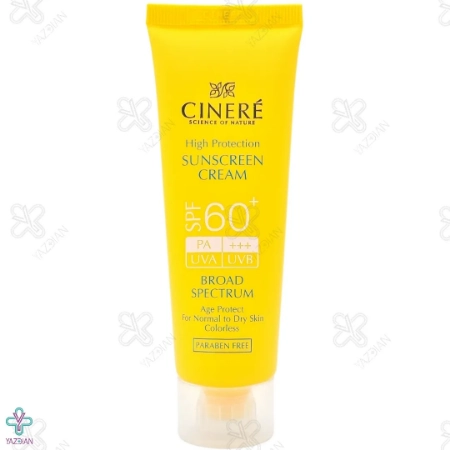 کرم ضد آفتاب SPF60 سینره مناسب انواع پوست - بی رنگ	