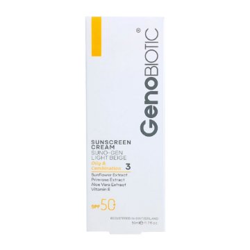تصویر  کرم ضد آفتاب فاقد چربی SPF50 ژنوبایوتیک - بژ روشن