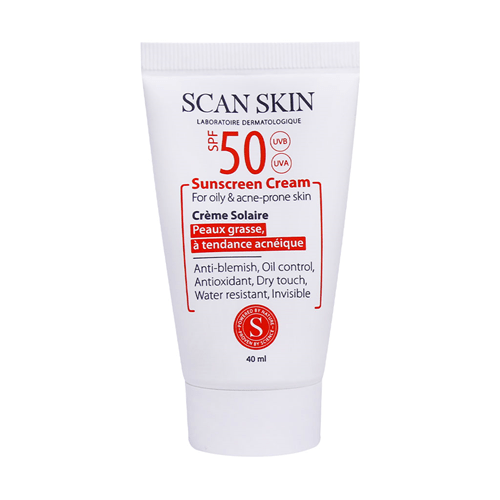 تصویر  کرم ضد آفتاب SPF50 پوست چرب اسکن اسکین – بی رنگ