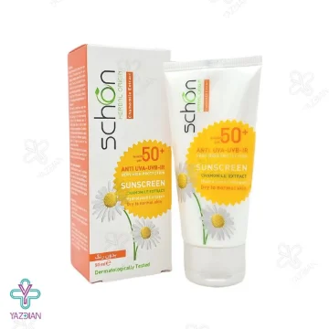 کرم ضد آفتاب SPF50 پوست خشک و معمولی شون - بی رنگ	