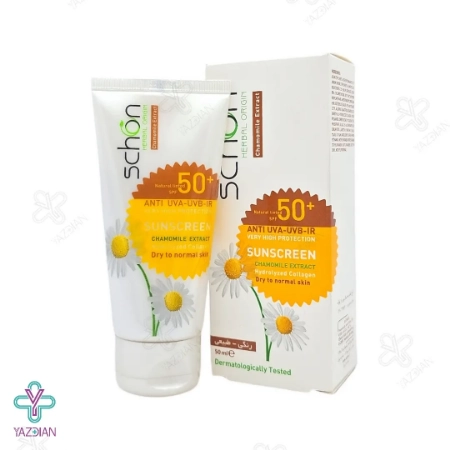کرم ضد آفتاب SPF50 پوست خشک و معمولی شون - بژ طبیعی	
