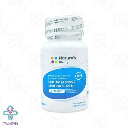 کپسول مولتی ویتامین مینرال آقایان بالای 50 سال نیچرز پلنتی - 60 عددی	