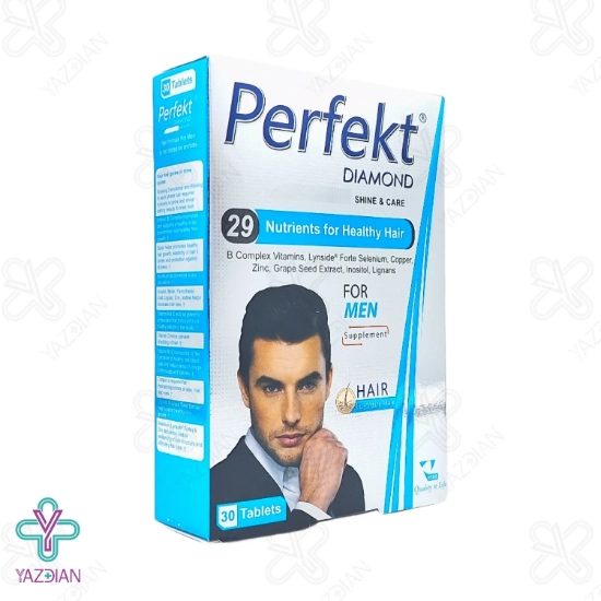 قرص تقویت مو آقایان پرفکت دایموند ویتان - 30 عددی	