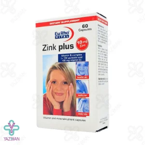 کپسول تقویت پوست.مو و ناخن زینک پلاس 10 یوروویتال - 60 عددی	