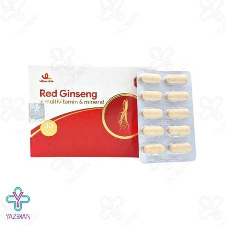 قرص رد جینسینگ پاور مولتی ویتامین مینرال سام آرین - 30 عددی	