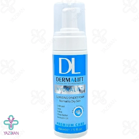 فـوم شستشـوی صورت پوست های خشک هیدرالیفت درمالیفت - 150 میلی لیتر	