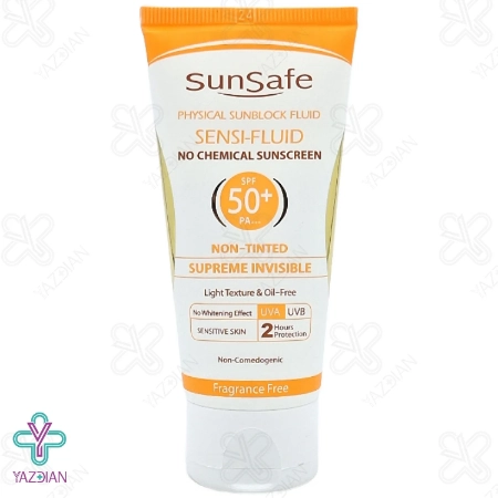 فلوئید ضد آفتاب فیزیکال SPF 50 سان سیف - بی رنگ	