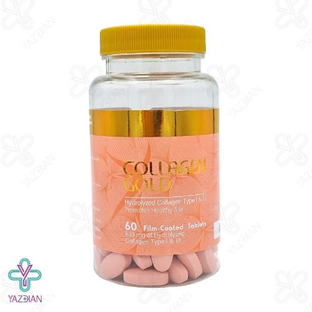 قرص کلاژن گلد آدریان ضد چروک صورت و تقویت کننده مو - 60 عددی	