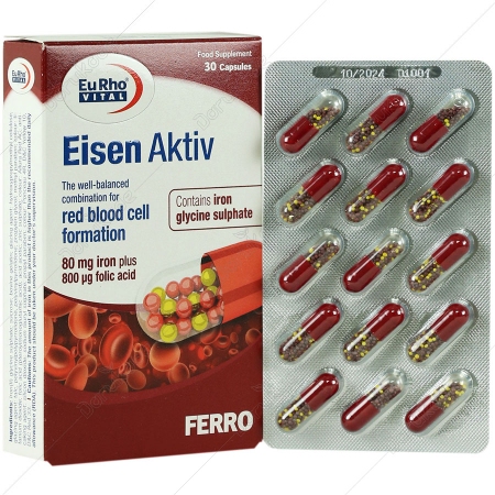 کپسول آهن آیزن اکتیو یوروویتال - 30 عددی