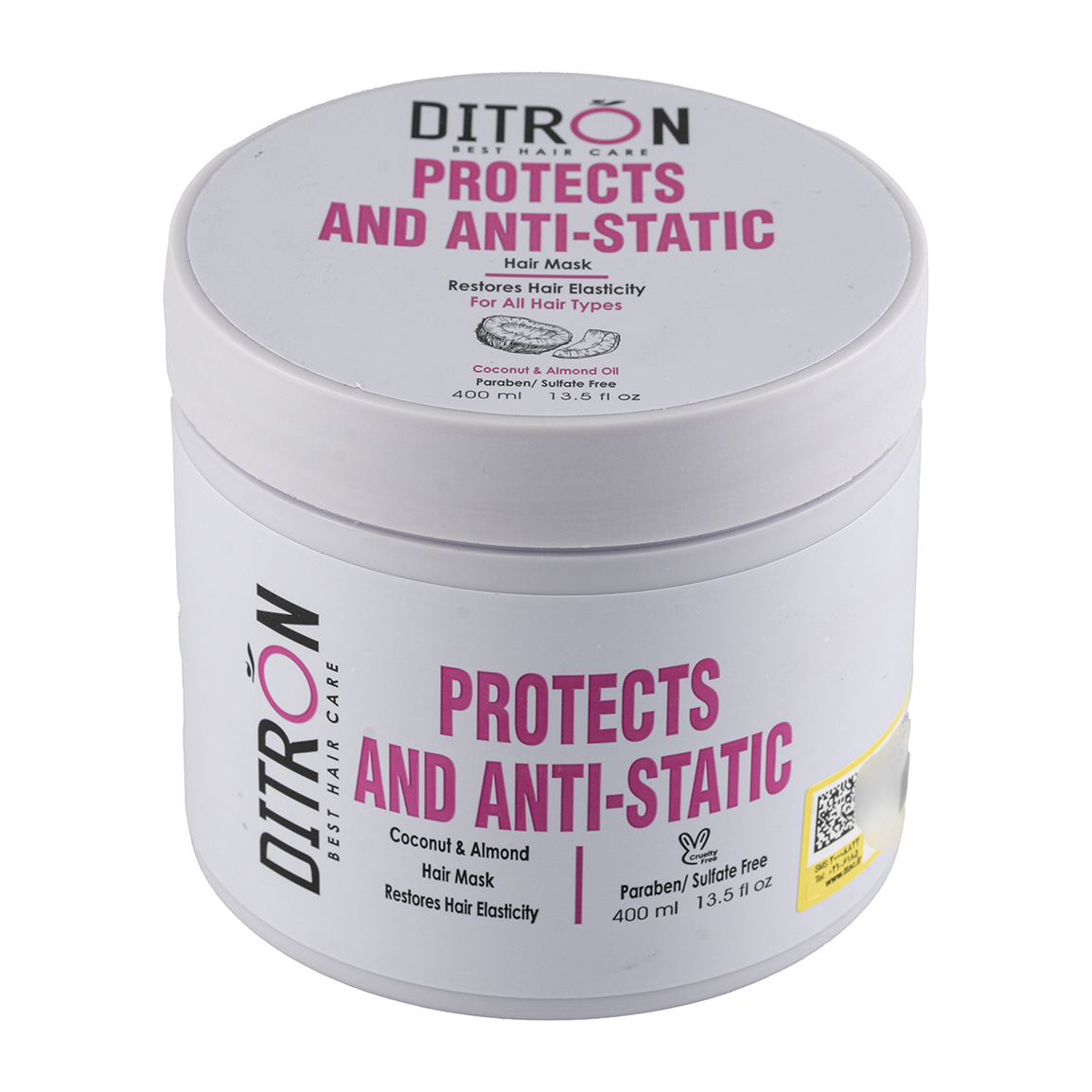 تصویر  ماسک مو نارگیل دیترون موهای خشک و آسیب دیده (با آبکشی) - 400 میلی لیتر 
