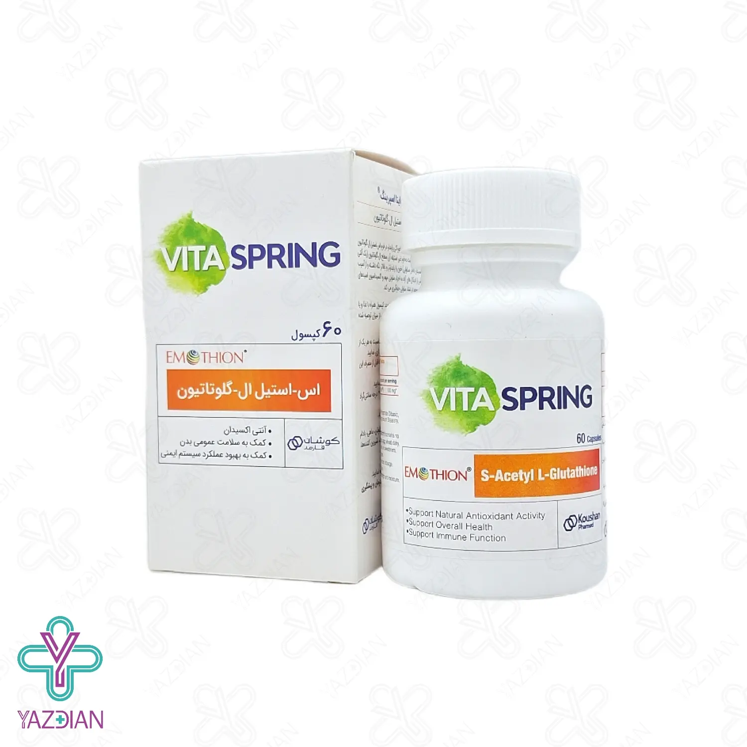 کپسول اس استیل ال گلوتاتیون وایتا اسپرینگ کوشان فارمد - 60 عددی	