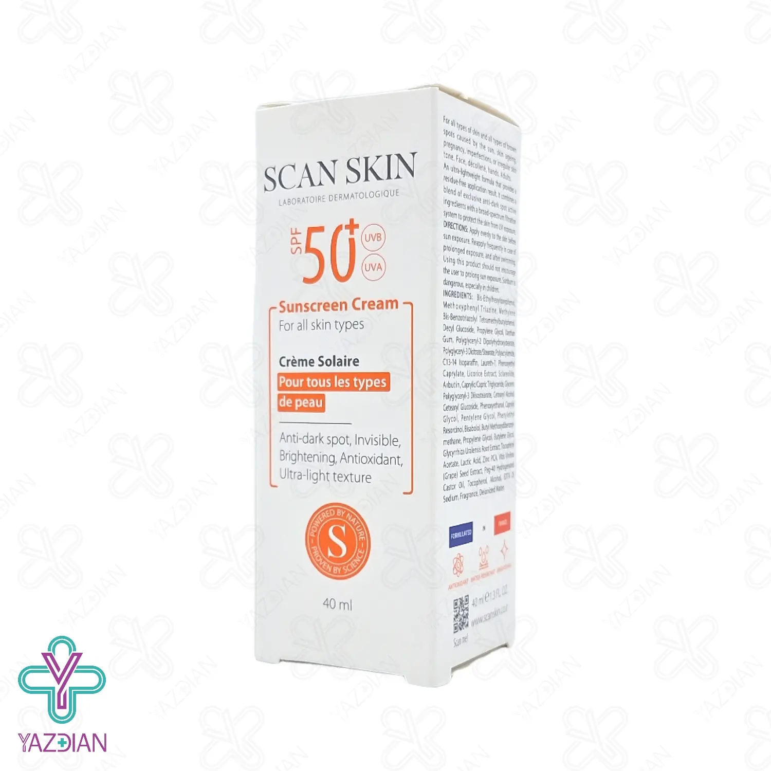 کرم ضد آفتاب و ضد لک SPF50 اسکن اسکین – بی رنگ	