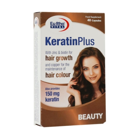 تصویر  کپسول تقویت پوست و مو کراتین پلاس یوروویتال - 40 عددی