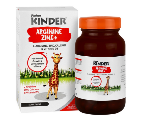 کپسول رشد قد آرژنین زینک پلاس کیندر فیشر - 30 عددی