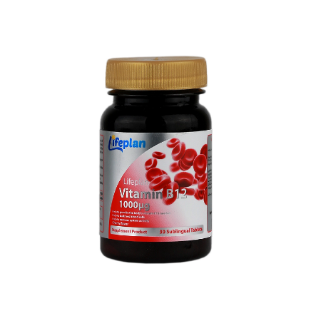 قرص زیر زبانی ب12 1000 میکروگرم لایف پلن - 30 عددی