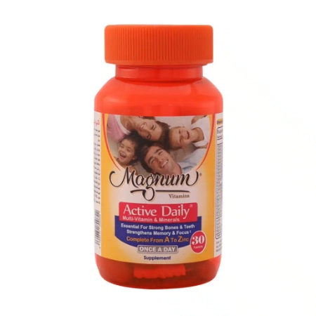 تصویر  قرص مولتی ویتامین اکتیو دیلی مگنوم ویتامینز - 30 عددی
