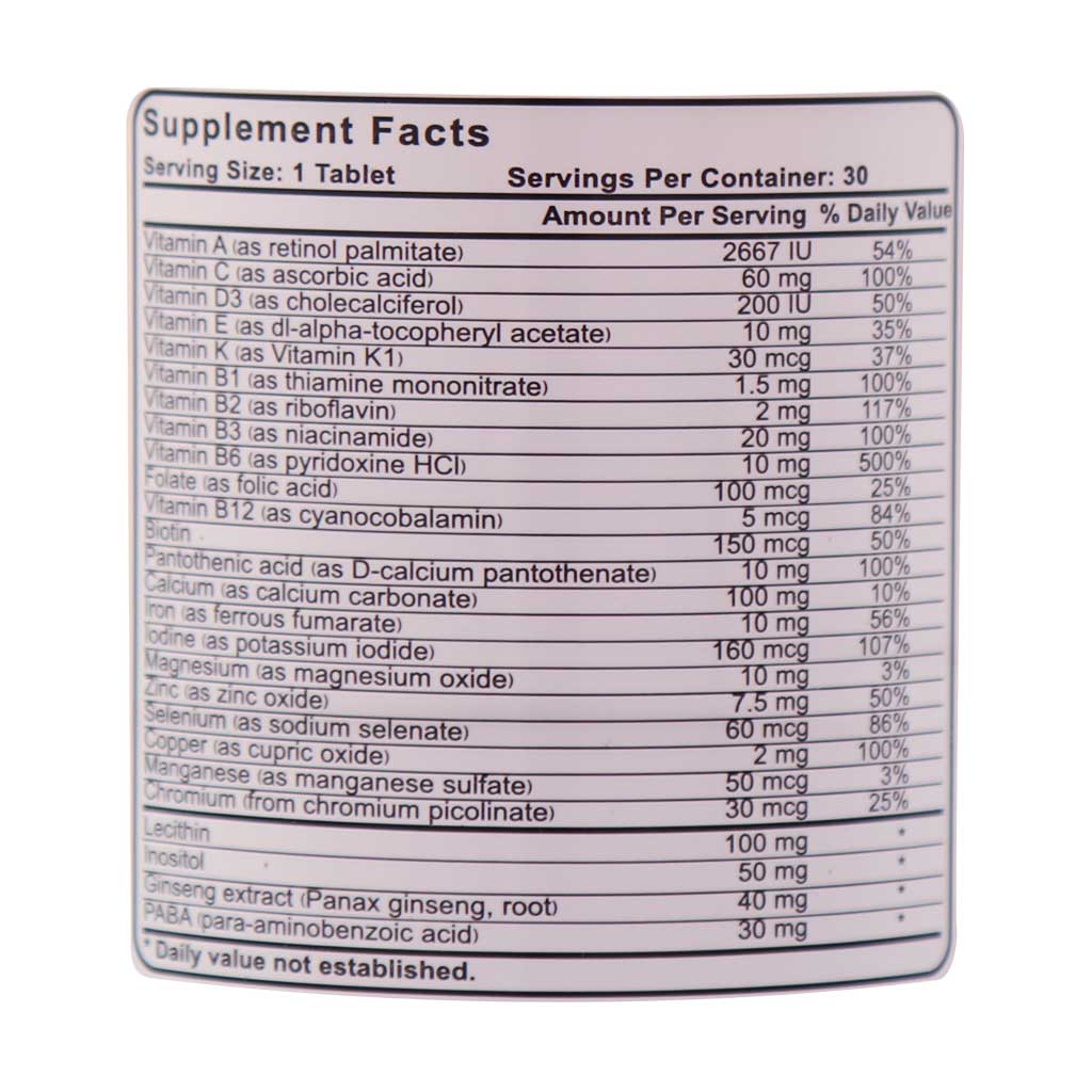 تصویر  قرص مولتی ویتامین اکتیو دیلی مگنوم ویتامینز - 30 عددی