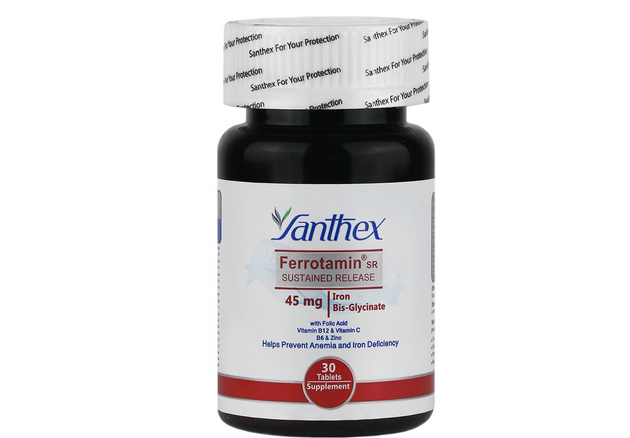 قرص آهن آرون بیس گلایسینات 45 فروتامین سنتکس - 30 عددی