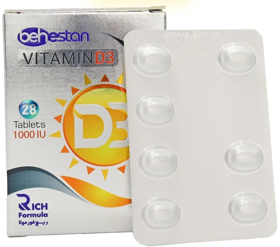 تصویر  قرص ویتامین د3 1000 بهستان - 28 عددی