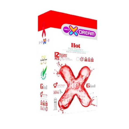 تصویر  کاندوم وقفه دهنده و داغ مدل Hot 6 in 1 ایکس دریم - 12 عددی