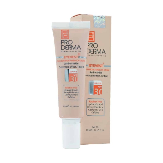 تصویر  کرم دورچشم ضد چروک رنگی پرودرما SPF30