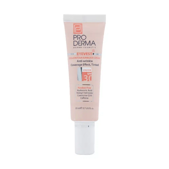 تصویر  کرم دورچشم ضد چروک رنگی پرودرما SPF30