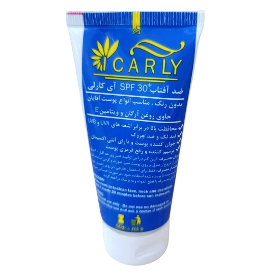 تصویر  کرم ضد آفتاب آقایان SPF30 ای کارلی - بی رنگ