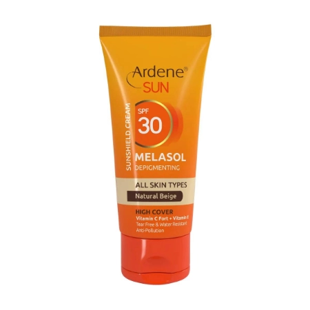 تصویر  کرم ضد آفتاب ضد لک SPF30 انواع پوست ملاسول سان آردن - بژ طبیعی