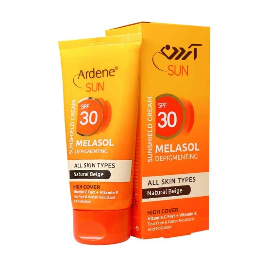 تصویر  کرم ضد آفتاب ضد لک SPF30 انواع پوست ملاسول سان آردن - بژ طبیعی