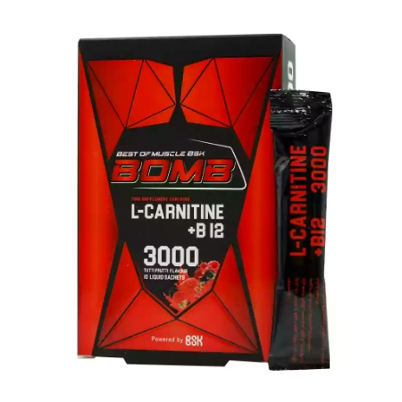 تصویر  ساشه محلول خوراکی ال کارنیتین 3000 ویتامین ب12 بی اس کی - 10 عددی