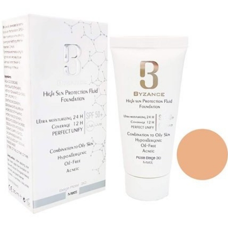 تصویر  کرم ضد آفتاب بیزانس +SPF50 شماره 30-رز بژ