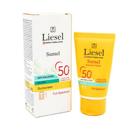 تصویر  کرم ضد آفتاب SPF 50 لایسل  T1  پوست چرب - بژ روشن
